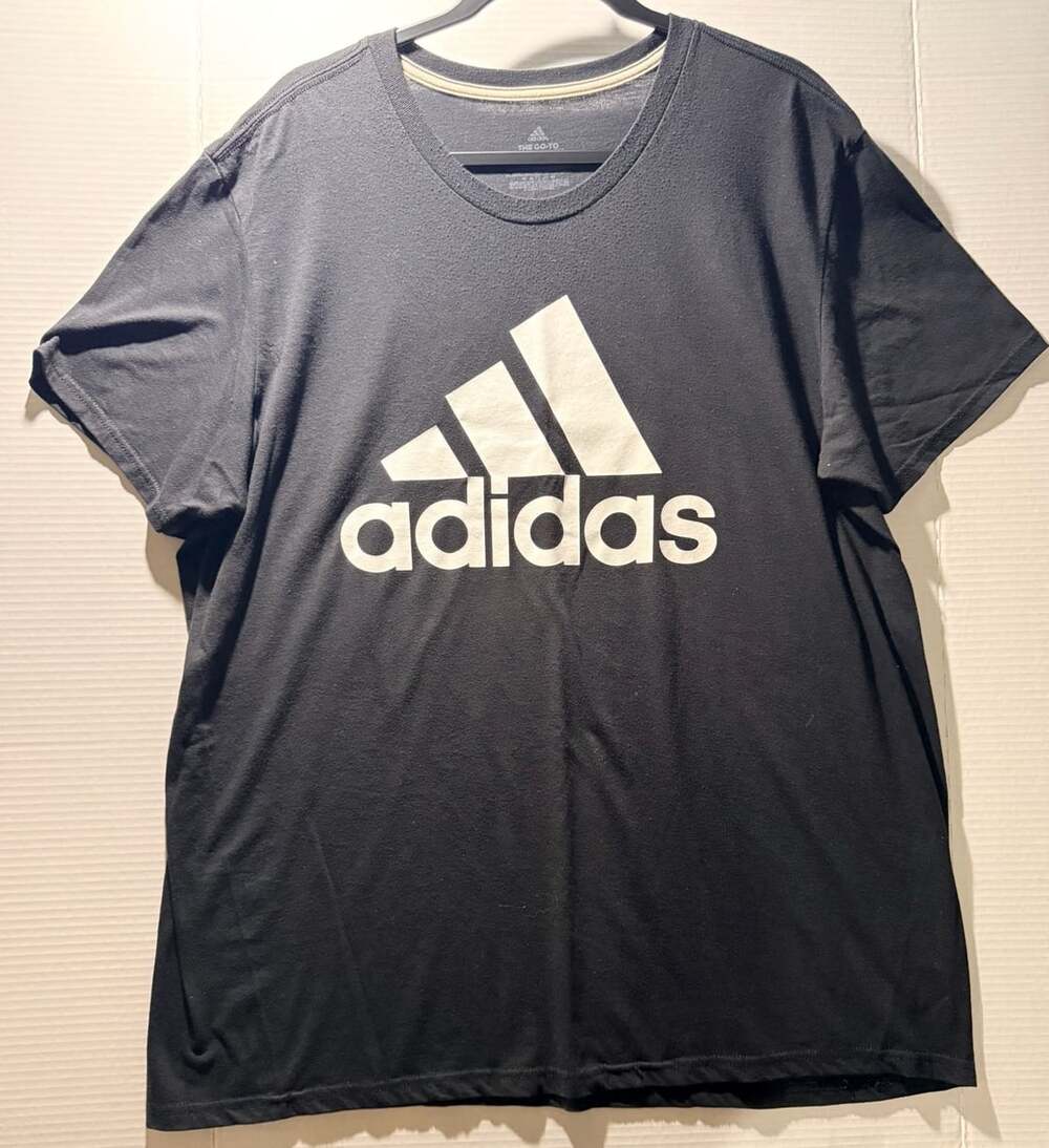 Adidas The Go-To Performance Tee Size 2XL Black Big Logo T-Shirt